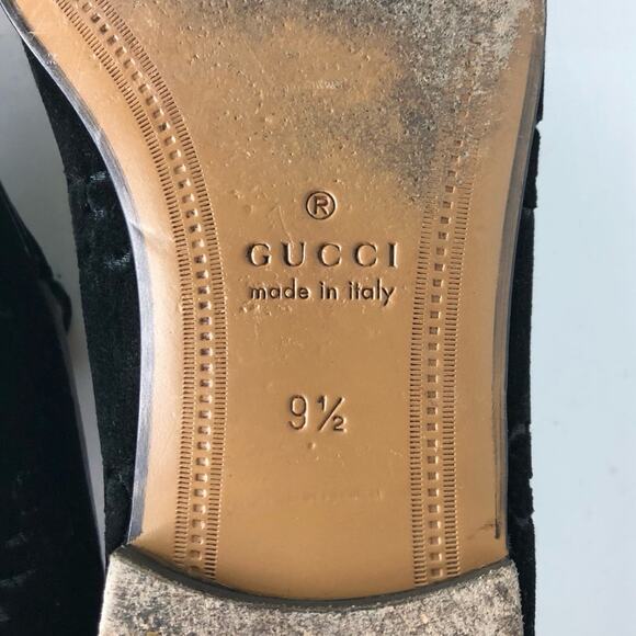 Gucci Jordaan Horsebit GG Black Velvet Loafers Men’s 9.5 - Picture 10 of 12